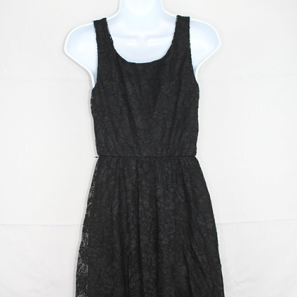 Lily Rose Baby Doll Lace Dress Women Small Black